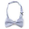 TopTie Mens Formal Solid Silver Satin Bow Tie view 2