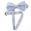 TopTie Mens Formal Solid Silver Satin Bow Tie view 4