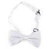 Mens Formal Solid White Satin Banded Bow Tie view 3