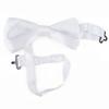Mens Formal Solid White Satin Banded Bow Tie view 4