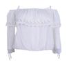 A. Byer Junior's Off The Shoulder Flounce Top with Lace, Off White, L view 1