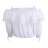 A. Byer Junior's Off The Shoulder Flounce Top with Lace, Off White, L view 2