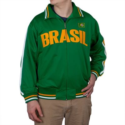 Old Glory - Mens Brasil Track Jacket Large Dark Green