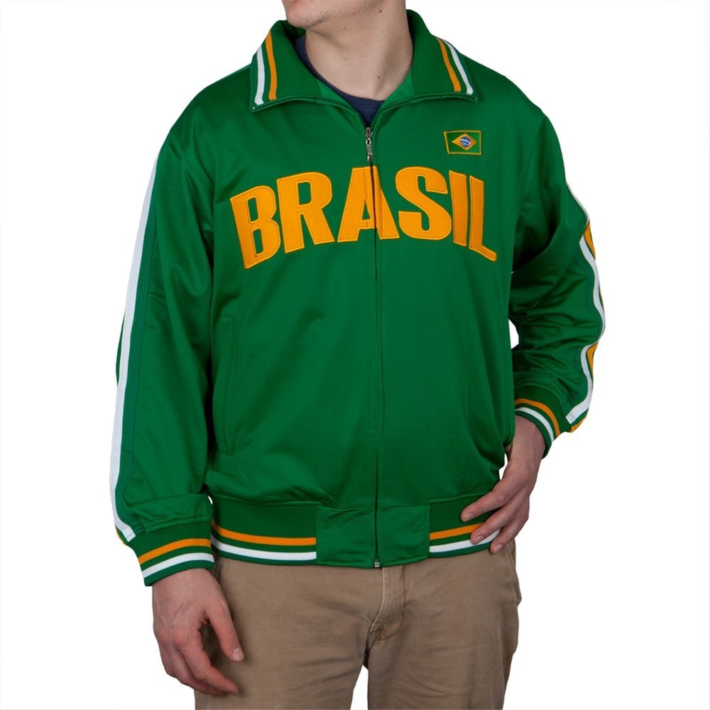Old Glory - Mens Brasil Track Jacket Large Dark Green
