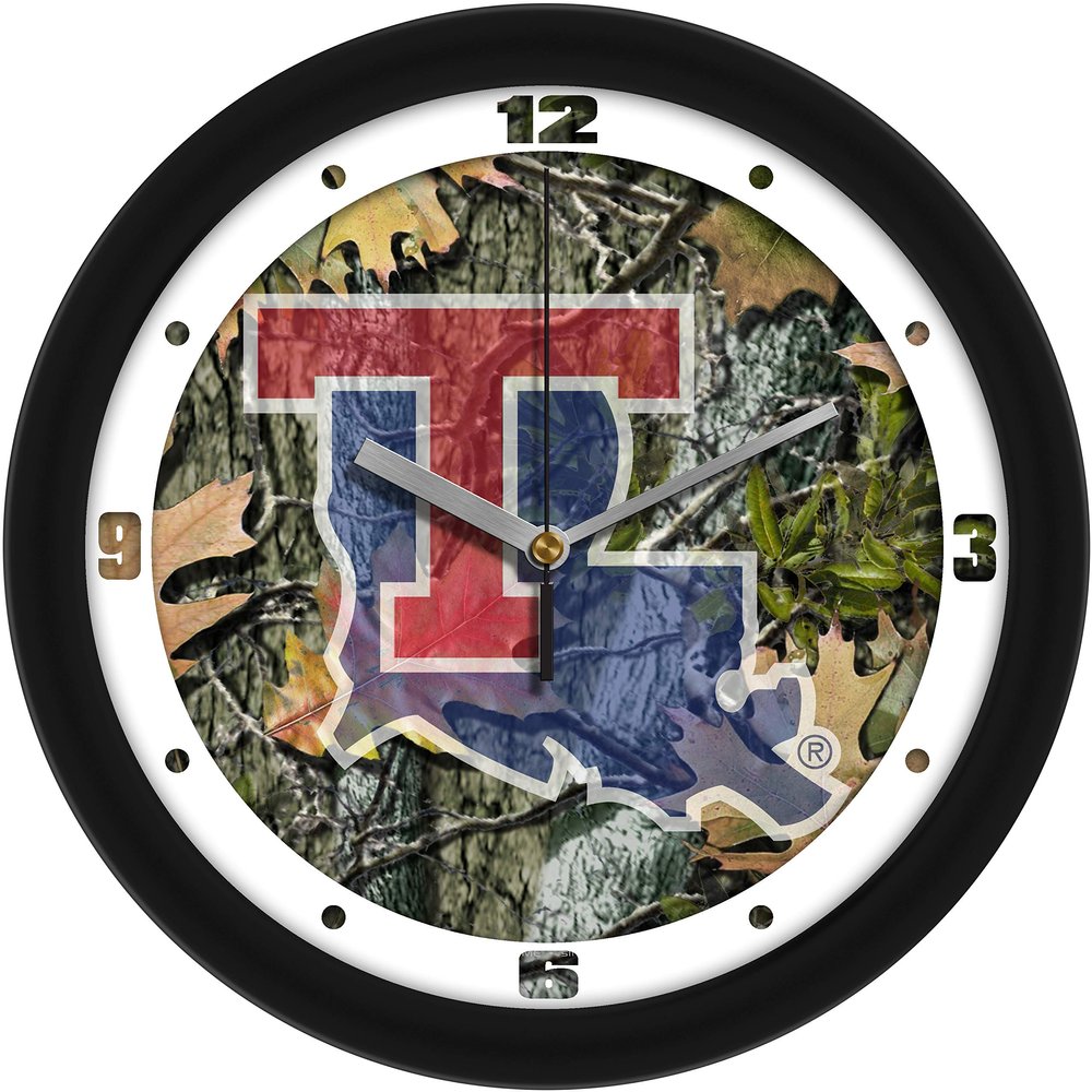 SunTime Louisiana Tech Bulldogs - Camo Wall Clock