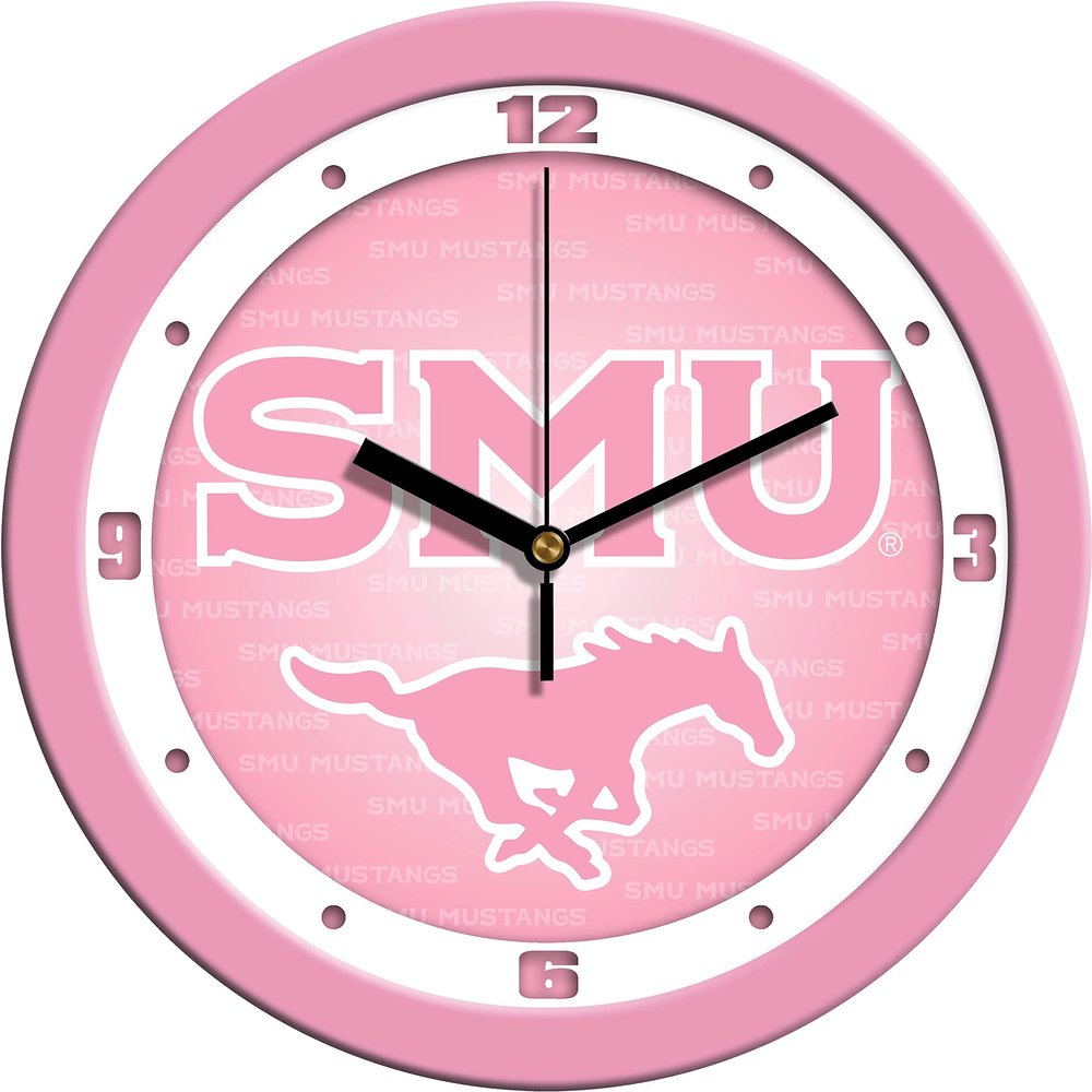 SunTime Southern Methodist University Mustangs - Pink Wall Clock