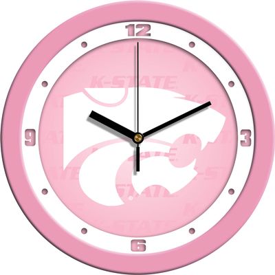 SunTime Kansas State Wildcats - Pink Wall Clock