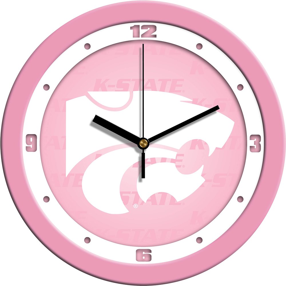 SunTime Kansas State Wildcats - Pink Wall Clock