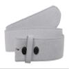 1 1/2" Snap On Suede Leather Belt Strap, Ivory | 42 view 1