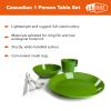 GSI Outdoors Cascadian 1 Person Table Set for Camping & Outdoors - Plate, Bowl, Mug Cup & Cutlery - Green view 2