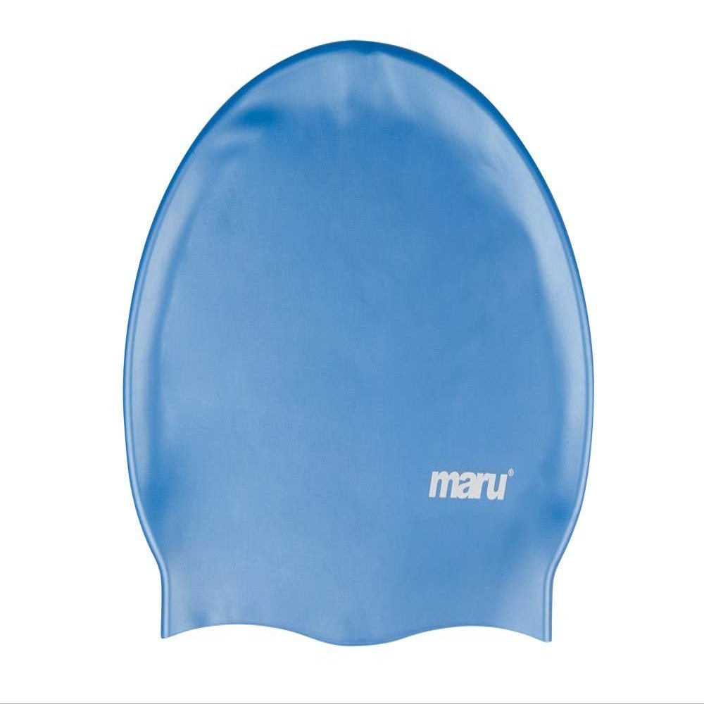 MARU Multi-Coloured Silicone Swim Hat (Unisex, One Size Fits Most) (Blue)