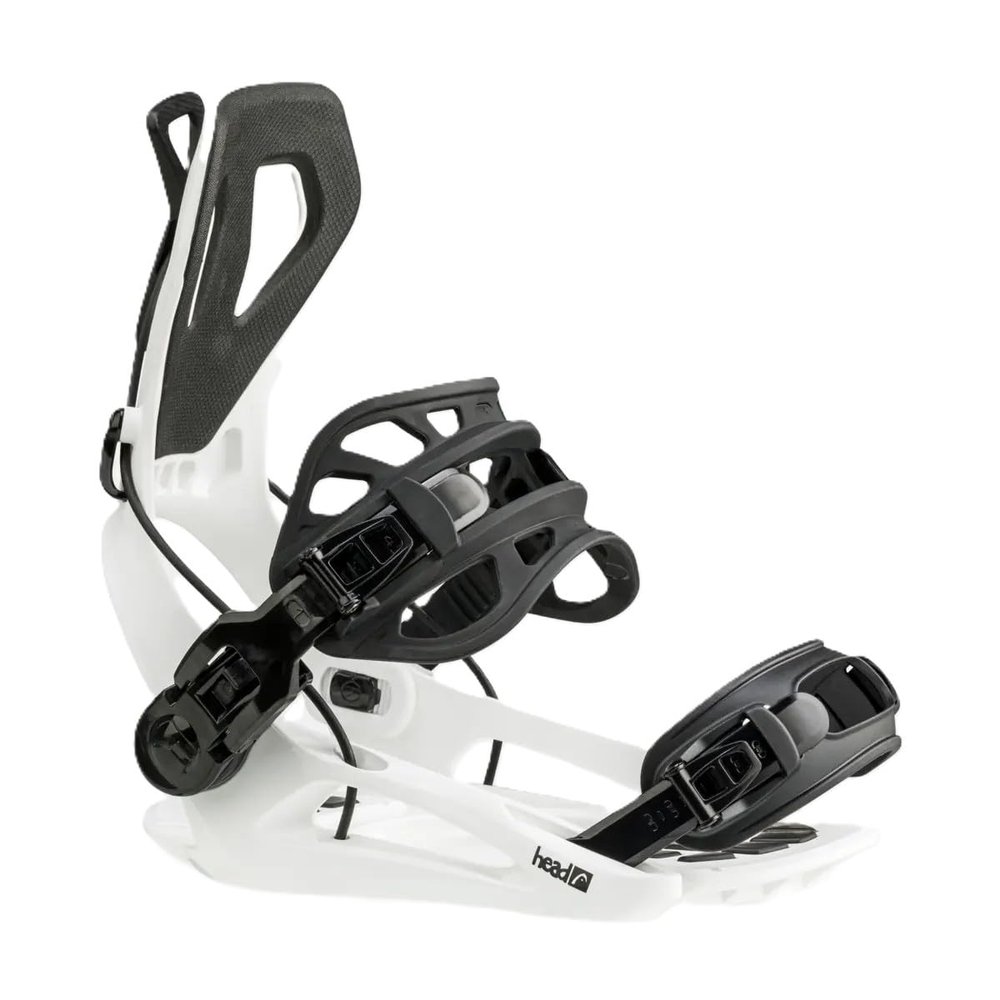 HEAD Rx One Unisex Snowboard Bindings - Reclining Highback Easy-Entry Bindings w/Medium Flex for Beginner to Intermediate Riders, White, S