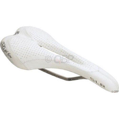 Selle Italia SLR Gel Flow Women's Bicycle Saddle (Vanox Rails, White)