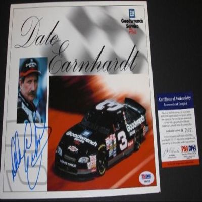 Dale Earnhardt Sr. Autographed Photo - 8x10 ~ Car Driver - Autographed NASCAR Photos