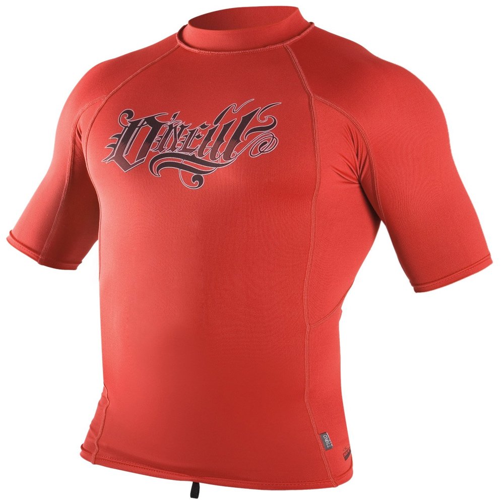 O'Neill Skins Short Sleeve Graphic Crew (Dark Red, Large)