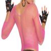 Elegant Moments Sexy Fence Net Long Sleeve Cami Top, One Size, Hot Pink view 1