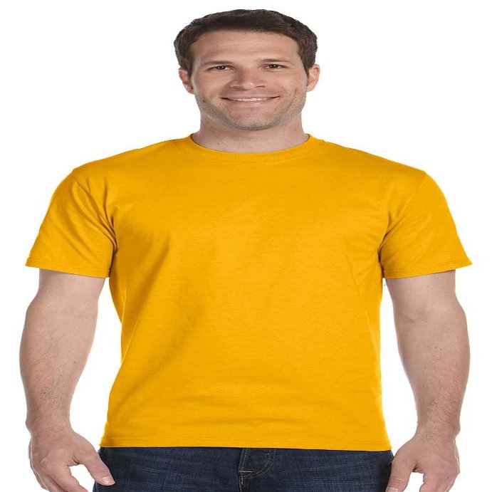 50/50 Ultra Blend Tee Shirt, Color: Gold, Size: XXXXX-Large