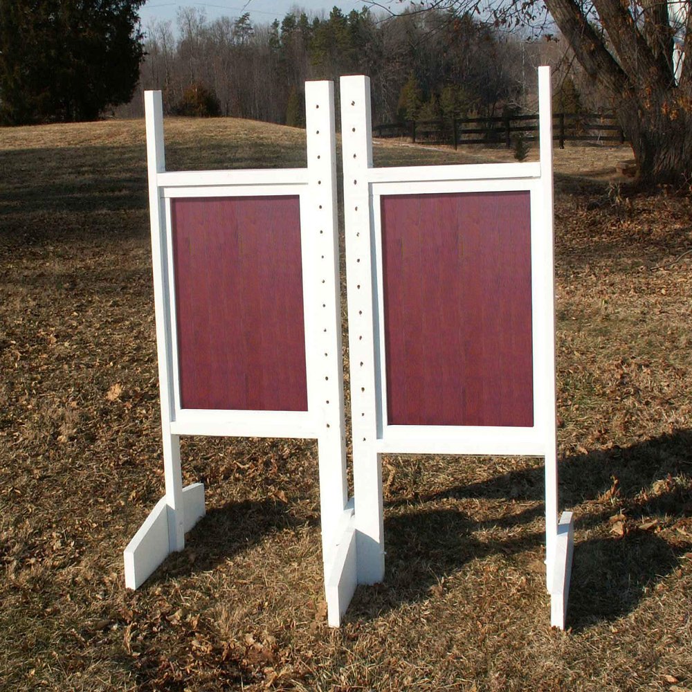 Platinum Jumps Solid Panel Colored Wing Standards 6 Foot Redwood #208
