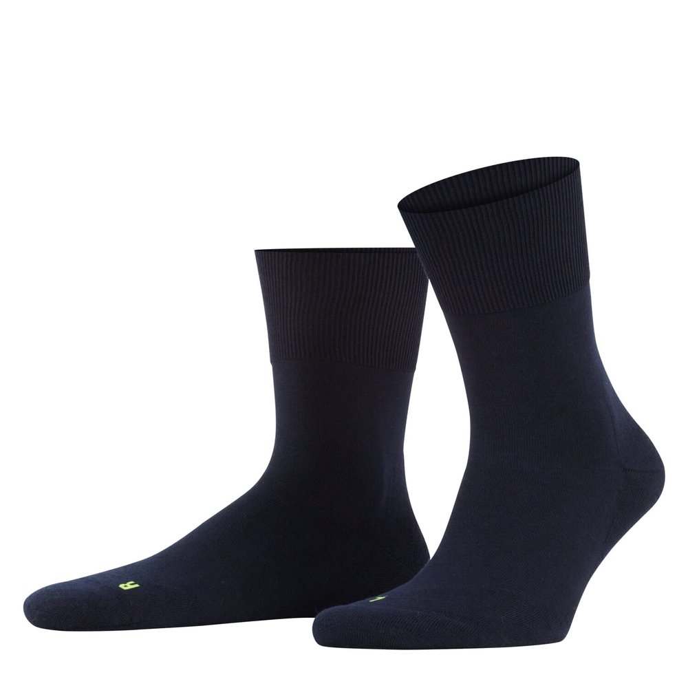 FALKE Unisex Run Socks, Light Cushion, Sporty, Classic Athleisure, Lightweight, Breathable, Skin-Friendly, Cotton, Blue (Marine 6120), 5-6, 1 Pair
