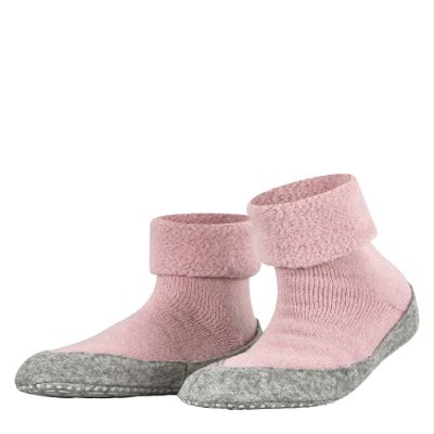 FALKE Women's Cosyshoe Slipper Socks, Merino Wool, Cozy Warm House Socks for Winter and Fall, Pink (Almond Blossom 8449), 8-9, 1 Pair