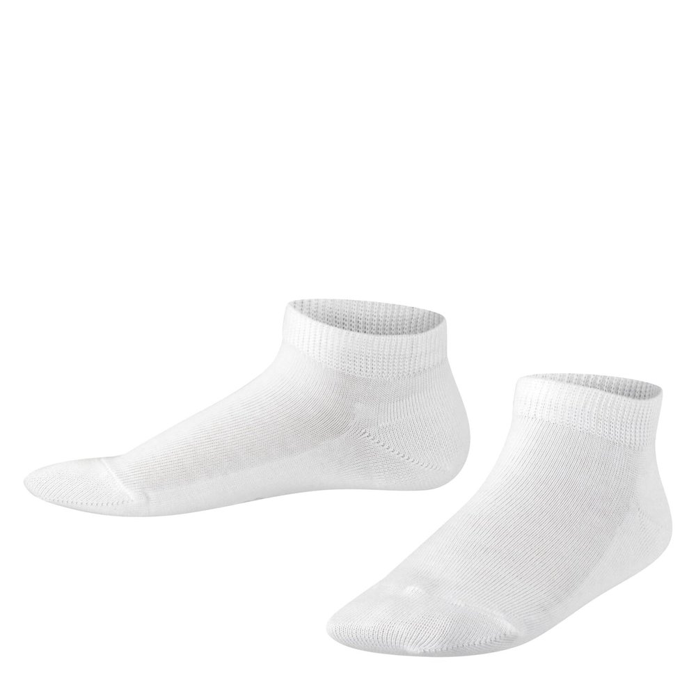 FALKE Unisex-Child Family Sneaker Socks, Cotton, White (White 2000), 6.5-9, 1 Pair