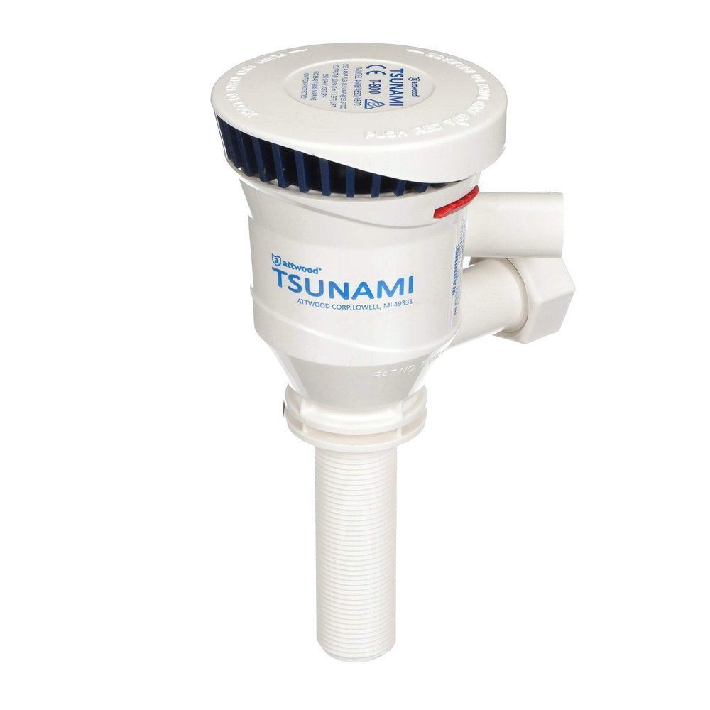 Attwood 4672-7 Tsunami 800 GPH Dual Outlet Aerator Pump (3-inch)