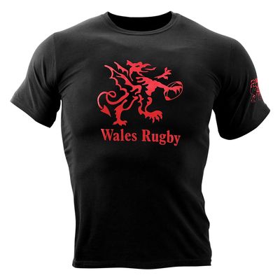 Wales Rugby Logo T-Shirt Black
