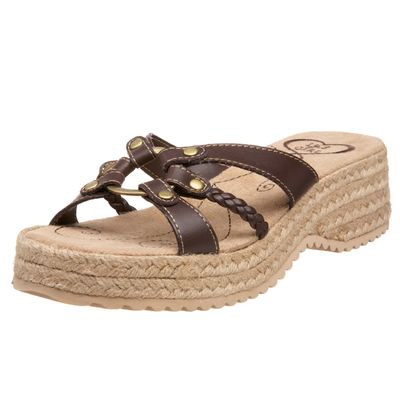 1.4.3. Girl Women's Krackle Slide Sandal,Brown,10 M