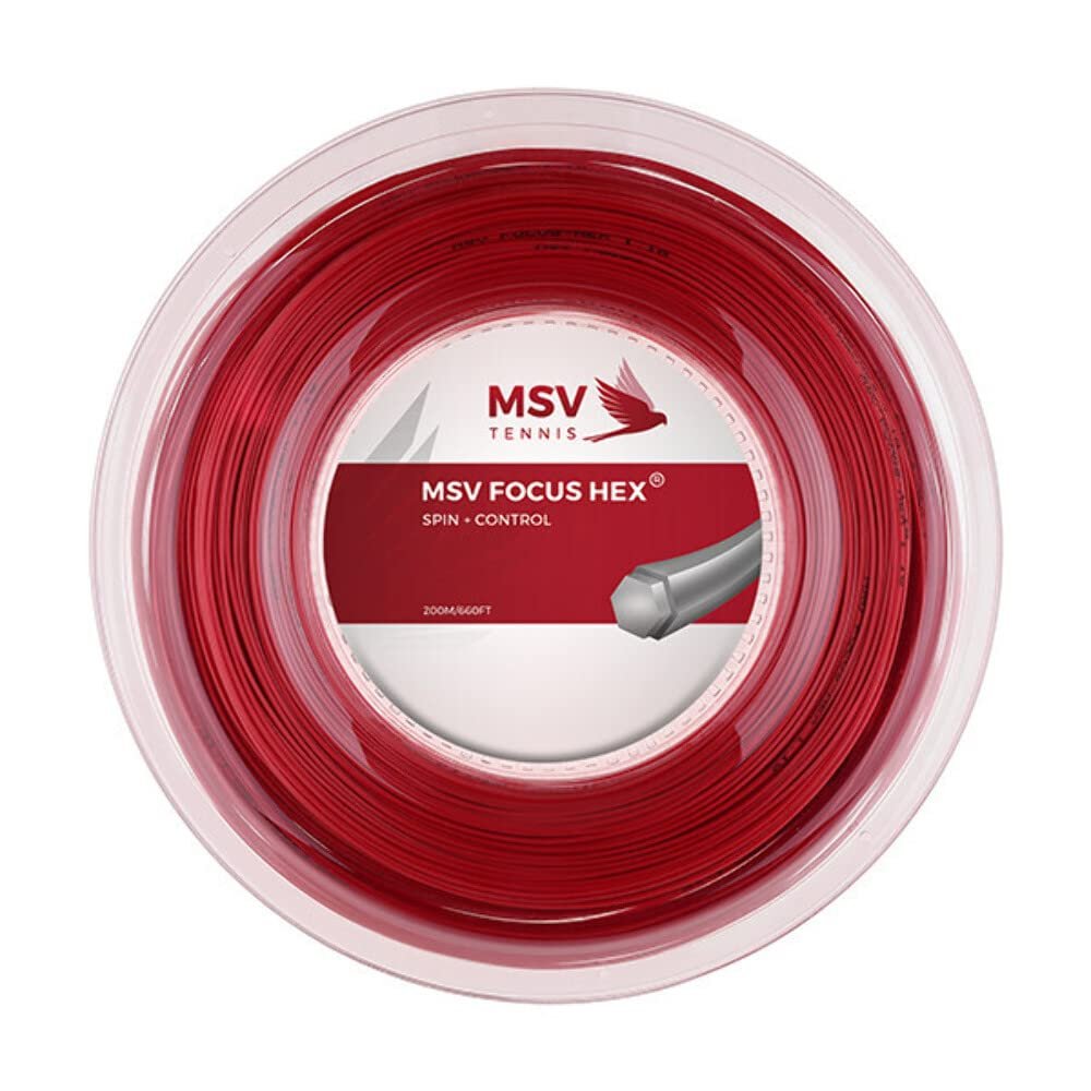 MSV Unisex's Focus-Hex String Reel-Red, 1.23 mm