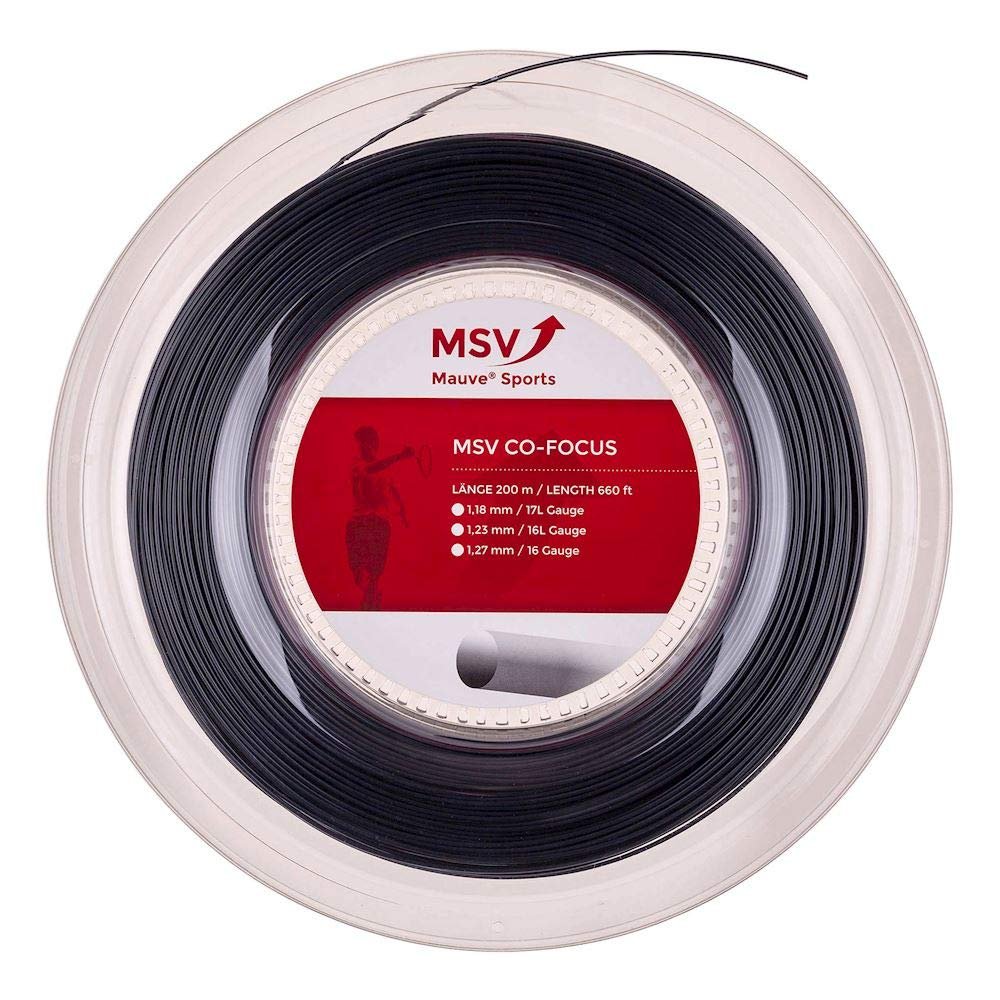 MSV Unisex's Focus String Reel-Black, 1.27 mm/200 m