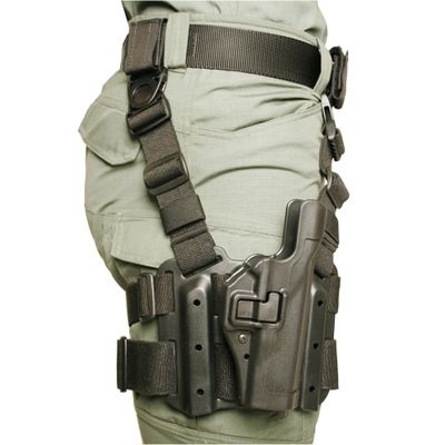 BLACKHAWK Serpa Level 2 Tactical Black Holster, Size 00, Left Hand, (Glock 17/19/20/21/22/31/32 S&W M&P 9/40/45 )
