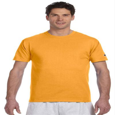 Champion 6.1 oz Cotton Tagless T-shirt with"C" Logo in Gold - Small