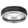 Sabrina Silver 8mm Titanium Wedding Band Ring Carbon Fiber Inlay Comfort Fit Size 13.5 view 3