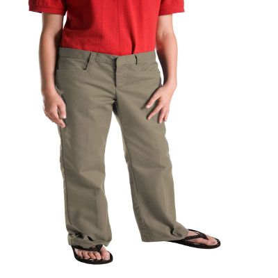 Dickies Big Girls' Plus Flare Bottom Pant, Khaki, 18.5