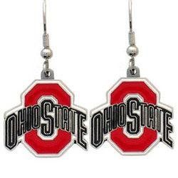 College Dangle Earrings - Ohio State Buckeyes