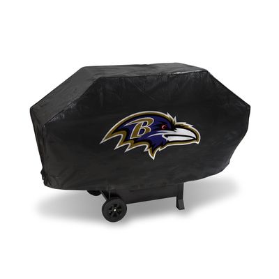 Rico Industries NFL Baltimore Ravens Black Deluxe Grill Cover Deluxe Vinyl Grill Cover - 68' Wide/Heavy Duty/Velcro Staps