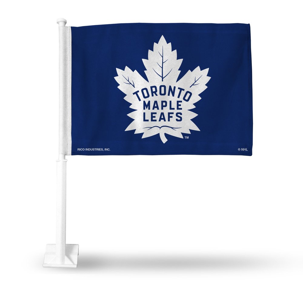 Rico Industries Toronto Maple Leafs Standard Double Sided Double Sided Car Flag - 16" x 19" - Strong Pole that Hooks Onto Car/Truck/Automobile