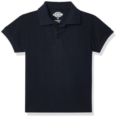 Dickies Big Boys' Short Sleeve Pique Polo Shirt, Dark Navy, Small (8)