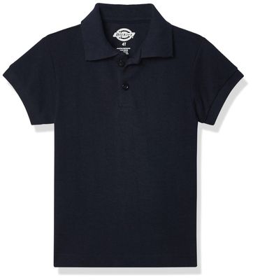 Dickies Big Boys' Short Sleeve Pique Polo Shirt, Dark Navy, Medium (10/12)