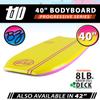 BZ BodyBoards - T-10 Progressive Series Bodyboard - HDPE Slick - Crescent Tail - PE Core - 8lb Deck (Yellow, 40") view 2