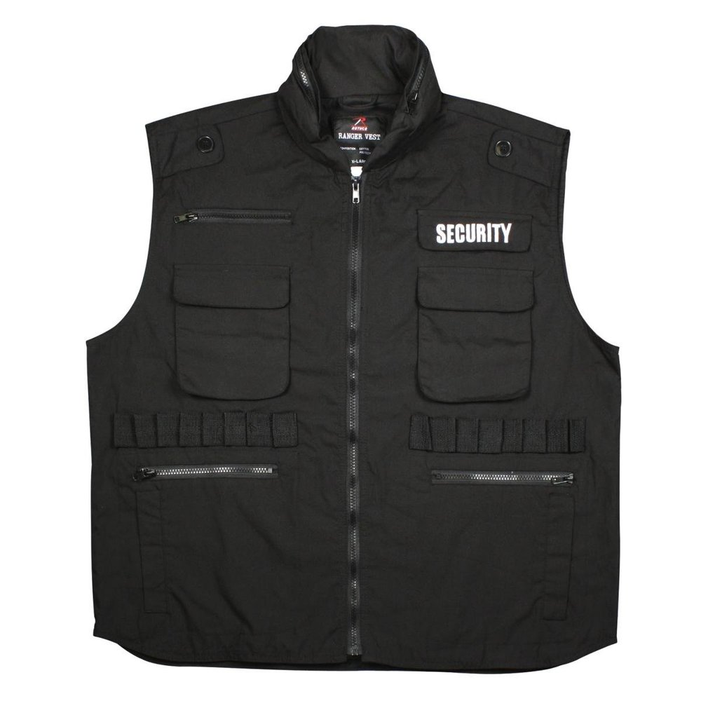 Rothco Ranger Vest/Security, Black, Large