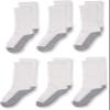 Jefferies Socks Big Boys' Seamless Toe Athletic Crew Socks, 6-pack White/Grey, 5-6 1/2(Toddler)(Shoe size 3-7) view 1