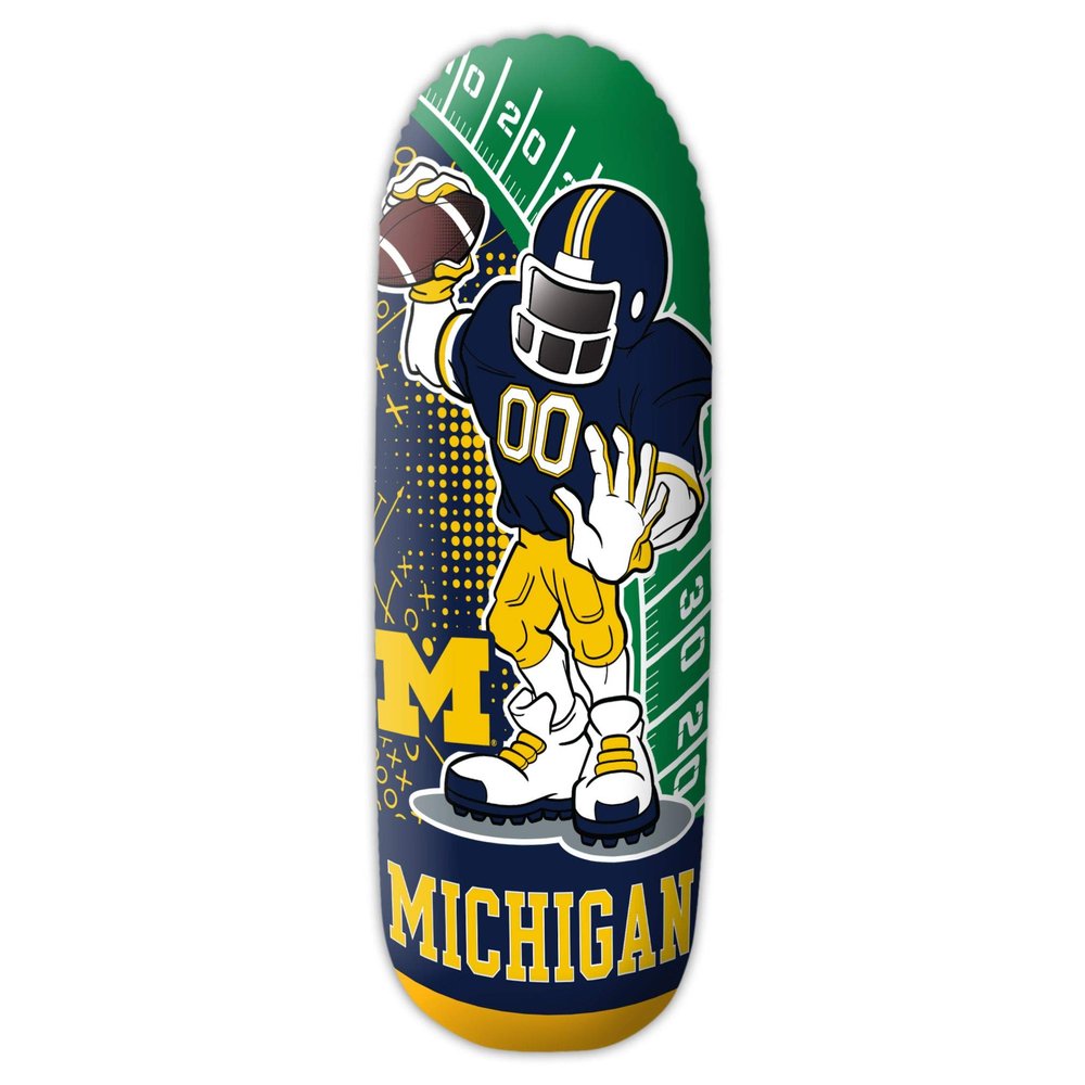 Fremont Die NCAA Michigan Wolverines Bop Bag Inflatable Tackle Buddy Punching Bag, Rookie: 36" Tall, Team Colors