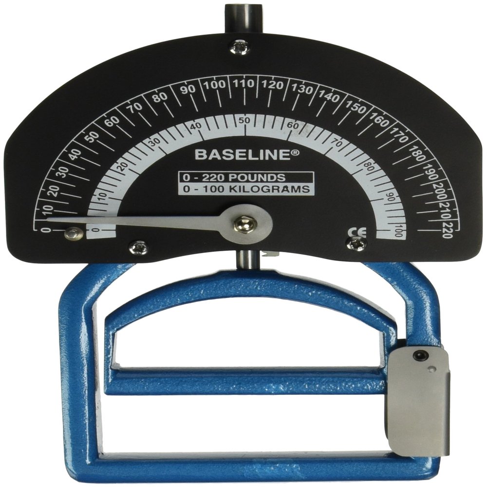 Baseline 12-0281 Smedley Spring Adjustable Handle Hand Dynamometer, 0 to 220 lbs. Force Range