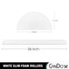 CanDo Slim White PE Foam Rollers for Exercise, Fitness, Muscle Restoration, Massage Therapy, Sport Recovery and Physical Therapy for Home, Clinics, Professional Therapy 3" x 36" Half-Round view 2