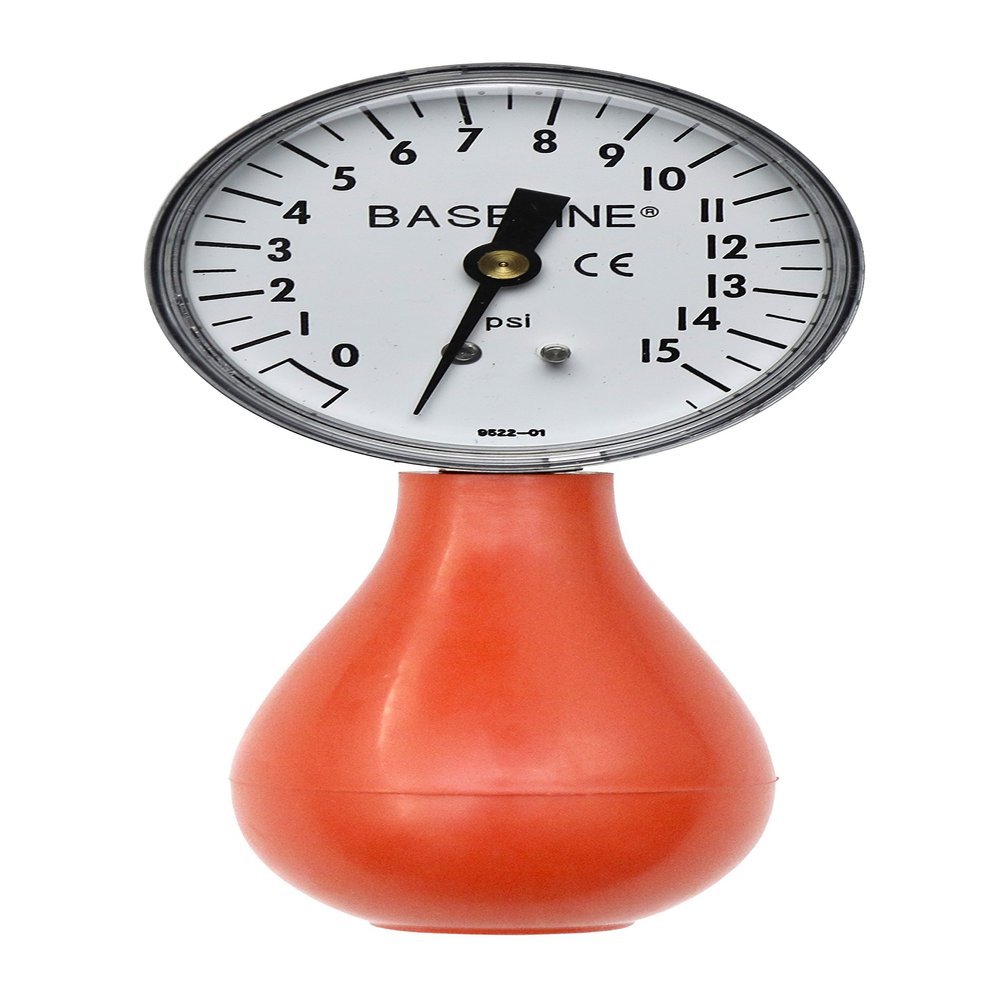 Baseline 12-0292 Dynamometer, Pneumatic Squeeze Bulb 15 PSI Capacity, No Reset