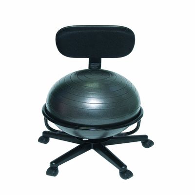 CanDo Metal Ball Chair Inflatable Ergonomic Active Seating Exercise Ball Chair With Air Pump for Home, Office, and Classroom