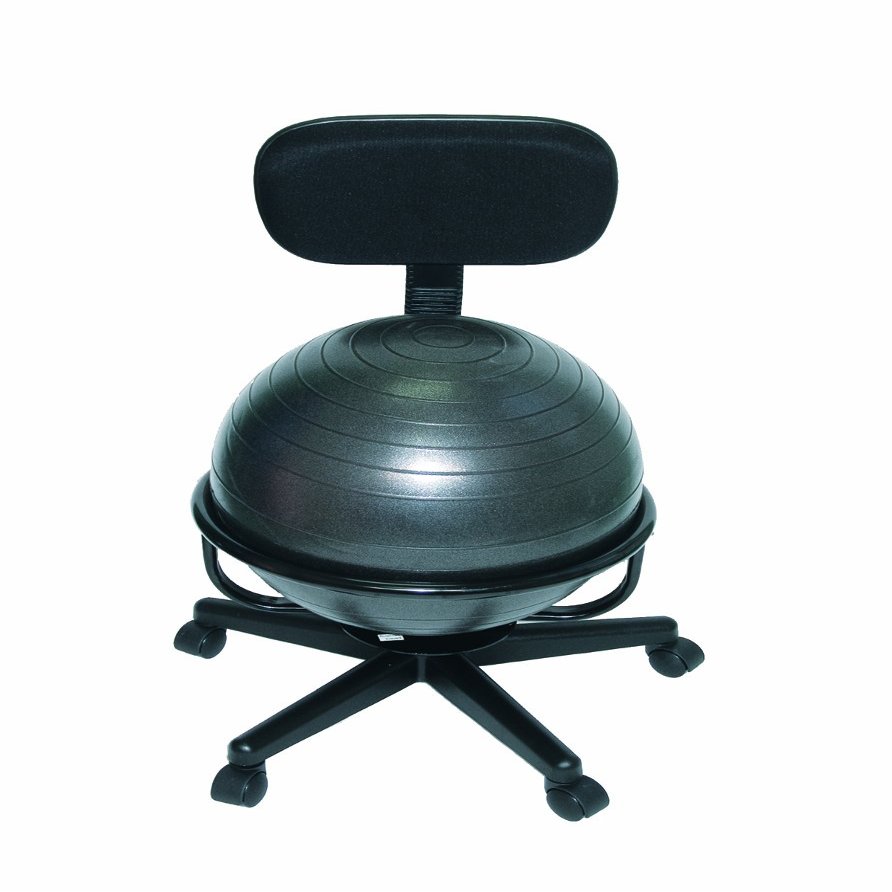 CanDo Metal Ball Chair Inflatable Ergonomic Active Seating Exercise Ball Chair With Air Pump for Home, Office, and Classroom