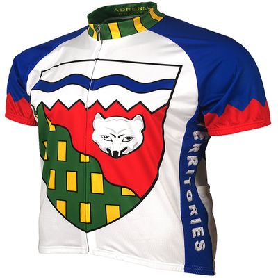 Adrenaline Promotions Men's Northwest Territories Canada Cycling Jersey, White, X-Large