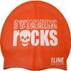 1Line Sports Swimming Rocks Silicone Swim Cap Orange view 1